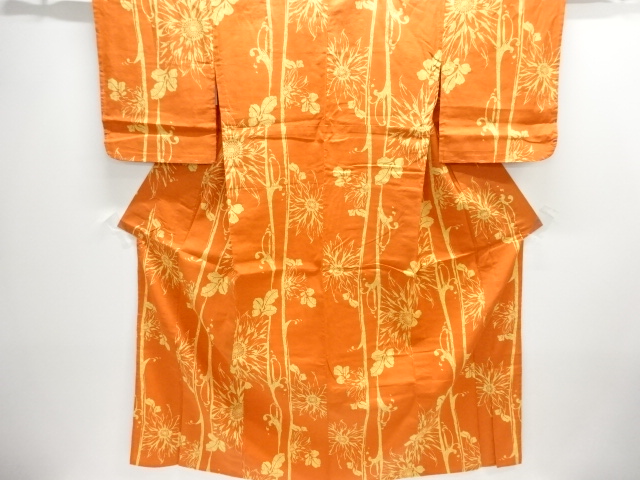 JAPANESE KIMONO / UNUSED FLOWER PATTERN YUKATA / FLOWER PATTERN